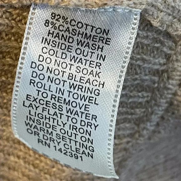 Project Women's Sweater Cardigan Convertible Ruffle Tan Cashmere Blend Sz M - Picture 6 of 9